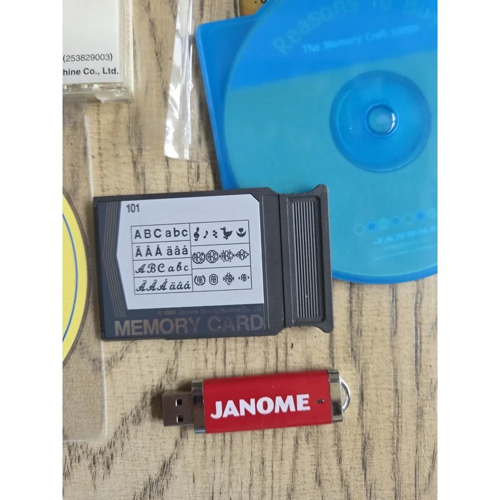 Janome Software Memory Cards Lot Of 20 JANOME Items Customizer Digitizer Vintage